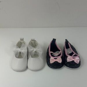 Charming White and Black baby girls Shoes Set 6-12 months cute bows carters